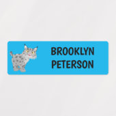 可愛い平均bobcat lynxパーソナライズされた漫画 ラベル (デザイン2)