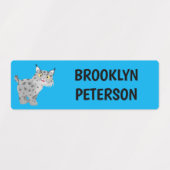 可愛い平均bobcat lynxパーソナライズされた漫画 ラベル (デザイン1)