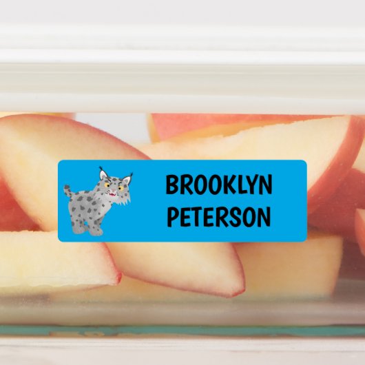 可愛い平均bobcat lynxパーソナライズされた漫画 ラベル (貼付)