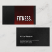 可愛い平赤グレーパターンフィットネス名刺 名刺 (正面/裏面)