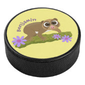 可愛い幸せな遅いロリス上の枝の漫画 アイスホッケーパック (3/4)