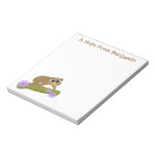 可愛い幸せな遅いロリス上の枝の漫画 ノートパッド (回転)