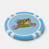 可愛い幸せな遅いロリス上の枝の漫画 ポーカーチップ (シングル)