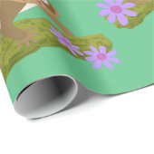 可愛い幸せな遅いロリス上の枝の漫画 ラッピングペーパー (ロールコーナー)