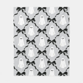 可愛い幽霊とコケットブラック弓ハロウィーン フリースブランケット