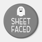 可愛い幽霊とシートおかしなハロウィンパーティーに直面 マグネット (正面)