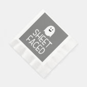 可愛い幽霊とシートおかしなハロウィンパーティーに直面 縁ありランチョンナプキン (角)