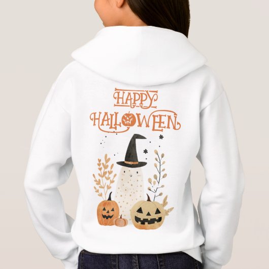 可愛い幽霊とジャックオランタンハッピーハローウィン (裏面)