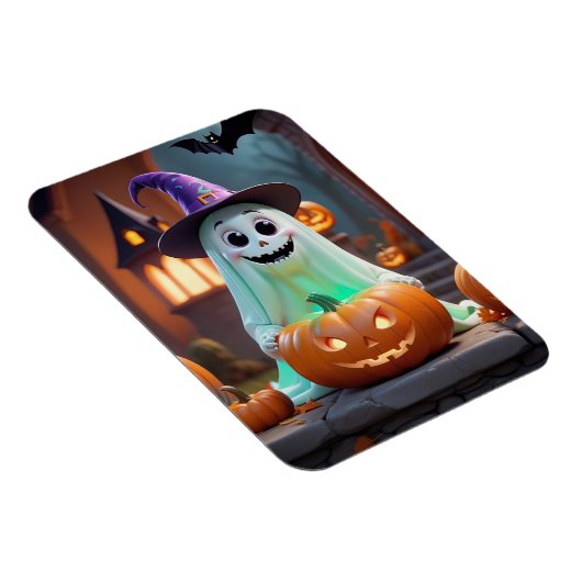 可愛い幽霊とハロウィーンのカボチャ マグネット (右側)