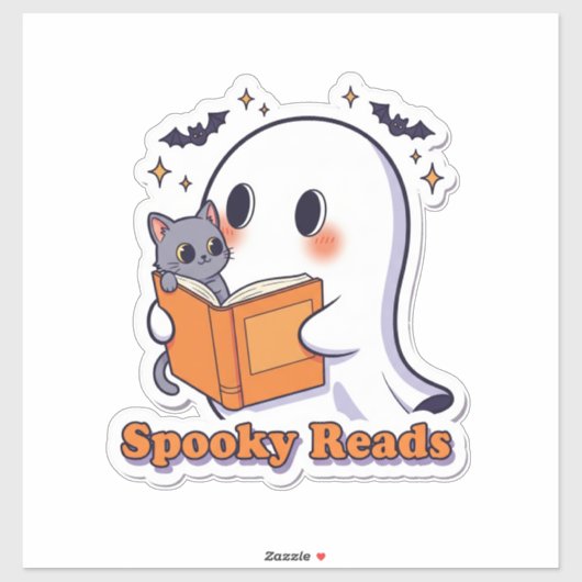 可愛い幽霊と猫ステッカー不気味読- Hallowee シール (シート)