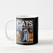 可愛い幽霊と黒猫おかしなハロウィーンジンパロ コーヒーマグカップ (左)