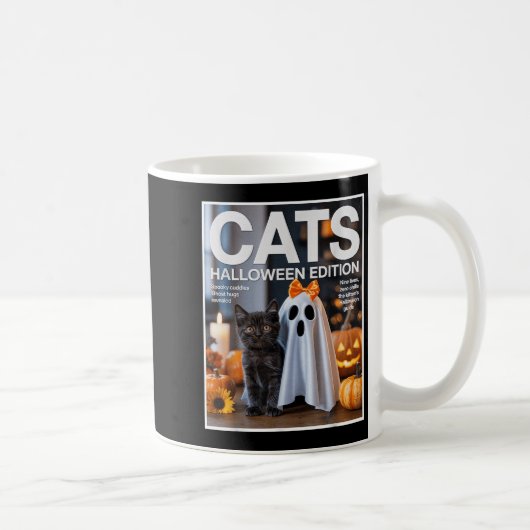 可愛い幽霊と黒猫おかしなハロウィーンジンパロ コーヒーマグカップ (右)