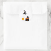 可愛い幽霊と黒猫ハロウィン祝付き ラウンドシール (バッグ)