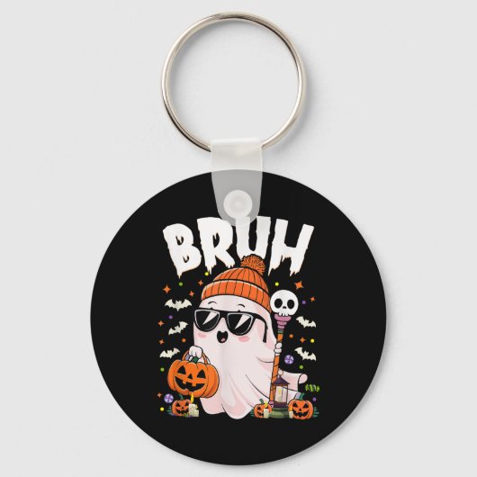 可愛い幽霊のトリックまたはハロウィーンの衣装Bを扱う キーホルダー (正面)