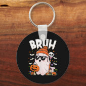 可愛い幽霊のトリックまたはハロウィーンの衣装Bを扱う キーホルダー (正面)