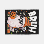 可愛い幽霊のトリックまたはハロウィーンの衣装Bを扱う フリースブランケット (正面(横))