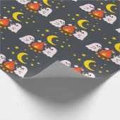 可愛い幽霊の友達ハロウィーン ラッピングペーパー (角)