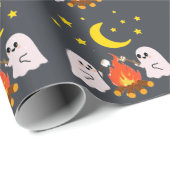 可愛い幽霊の友達ハロウィーン ラッピングペーパー (ロールコーナー)