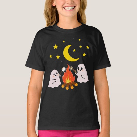 可愛い幽霊の友達ハロウィーン Tシャツ (正面)
