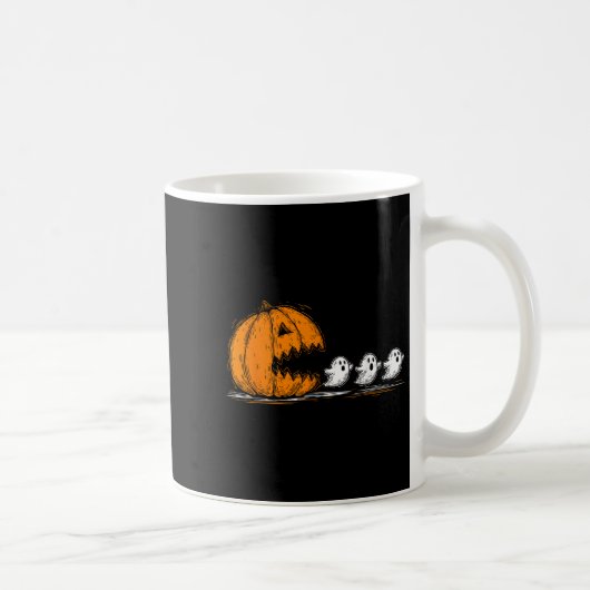可愛い幽霊を追うソーキーのかぼちゃ ハロウィンパレード コーヒーマグカップ (右)