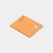 可愛い幽霊オンハロウィーンオレンジメッセージ ポストイット (アングル)