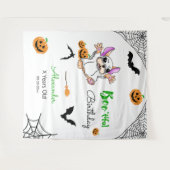 可愛い幽霊カボチャHalloween誕生日背景 タペストリー (正面(横))