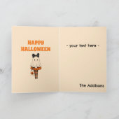 可愛い幽霊トリックオレンジハロウィーン カード (内部)