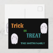 可愛い幽霊トリックハロウィーン シーズンポストカード (正面/裏面)