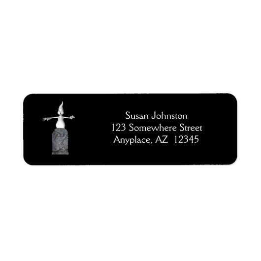 可愛い幽霊トンムストーンハロウィーンアドレス ラベル (正面)