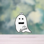可愛い幽霊ナースハロウィンハンドドロードホスピタルSta アクリルサイン (ニュートラル)