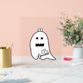 可愛い幽霊ナースハロウィンハンドドロードホスピタルSta アクリルサイン (ウェディング)