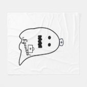 可愛い幽霊ナースハロウィンハンドドロードホスピタルSta フリースブランケット (正面(横))