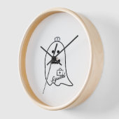 可愛い幽霊ナースハロウィンハンドドロードホスピタルSta 壁時計 (傾斜)