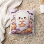 可愛い幽霊ハロウィーン不気味枕 – Decor クッション (ブランケット)