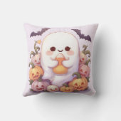 可愛い幽霊ハロウィーン不気味枕 – Decor クッション (裏面)