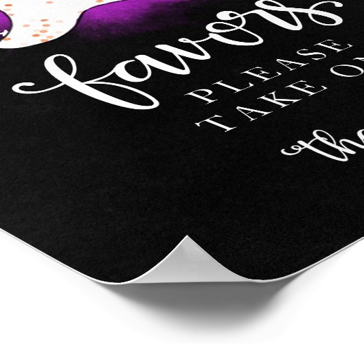 可愛い幽霊ハロウィーン女の子ベビースシャワー好意サイン ポスター (角)