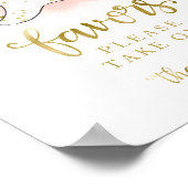 可愛い幽霊ハロウィーン女の子ベビースシャワー好意サイン ポスター (角)