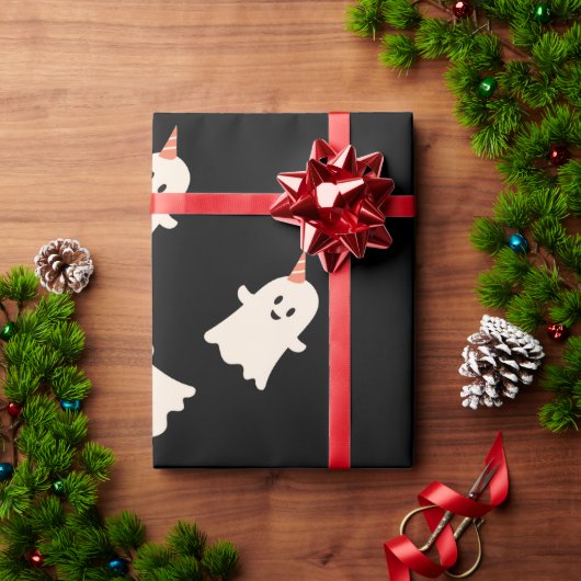 可愛い幽霊パターンハロウィーンをテーマにしたラッピング紙 ラッピングペーパー (クリスマスギフト)
