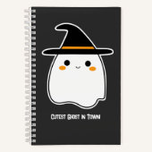 可愛い幽霊パーソナライズされたと文字 ノートブック (正面)