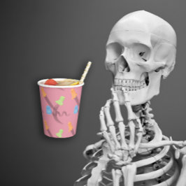 可愛い幽霊ピンクのハロウィーン 紙コップ