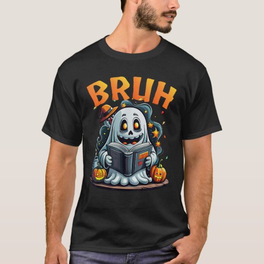 可愛い幽霊ブ読ーの本おもしろいファミリーホール Tシャツ (正面)