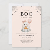 可愛い幽霊リトルブハロウィーンベイビーシャワー 招待状 (正面)