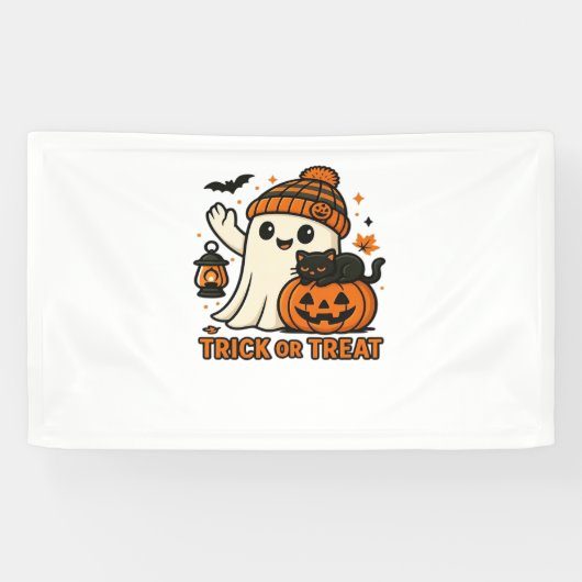可愛い幽霊不気味キャットハロウィーンキッテンマジカルW 横断幕 (横)