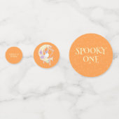 可愛い幽霊不気味ワンファースト誕生日ハロウィーン コンフェッティ (裏面)