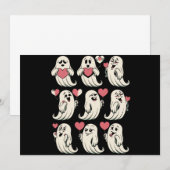 可愛い幽霊恋人ハートヴァレンティーンズデイおもしろいカップル 招待状 (正面/裏面)