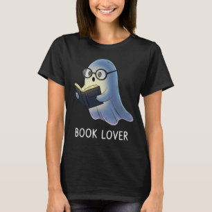 可愛い幽霊本好きTシャツ おもしろいNerdy Bookwo Tシャツ