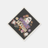 可愛い幽霊花付きハロウィンペーパーナプキン スタンダードカクテルナプキン (角)