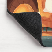 可愛い幽霊読ズバイザコージーな暖炉 – マウスパッド (コーナー)