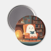 可愛い幽霊読ズバイザコージーな暖炉 – マグネット (正面/裏面)