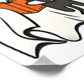 可愛い幽霊読猫のブックシー不気味ズンハロウィー ポスター (角)